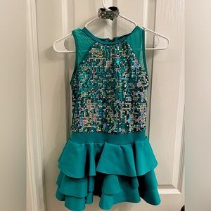 Weissman Dance Costume with hair clip, Size Child's Large